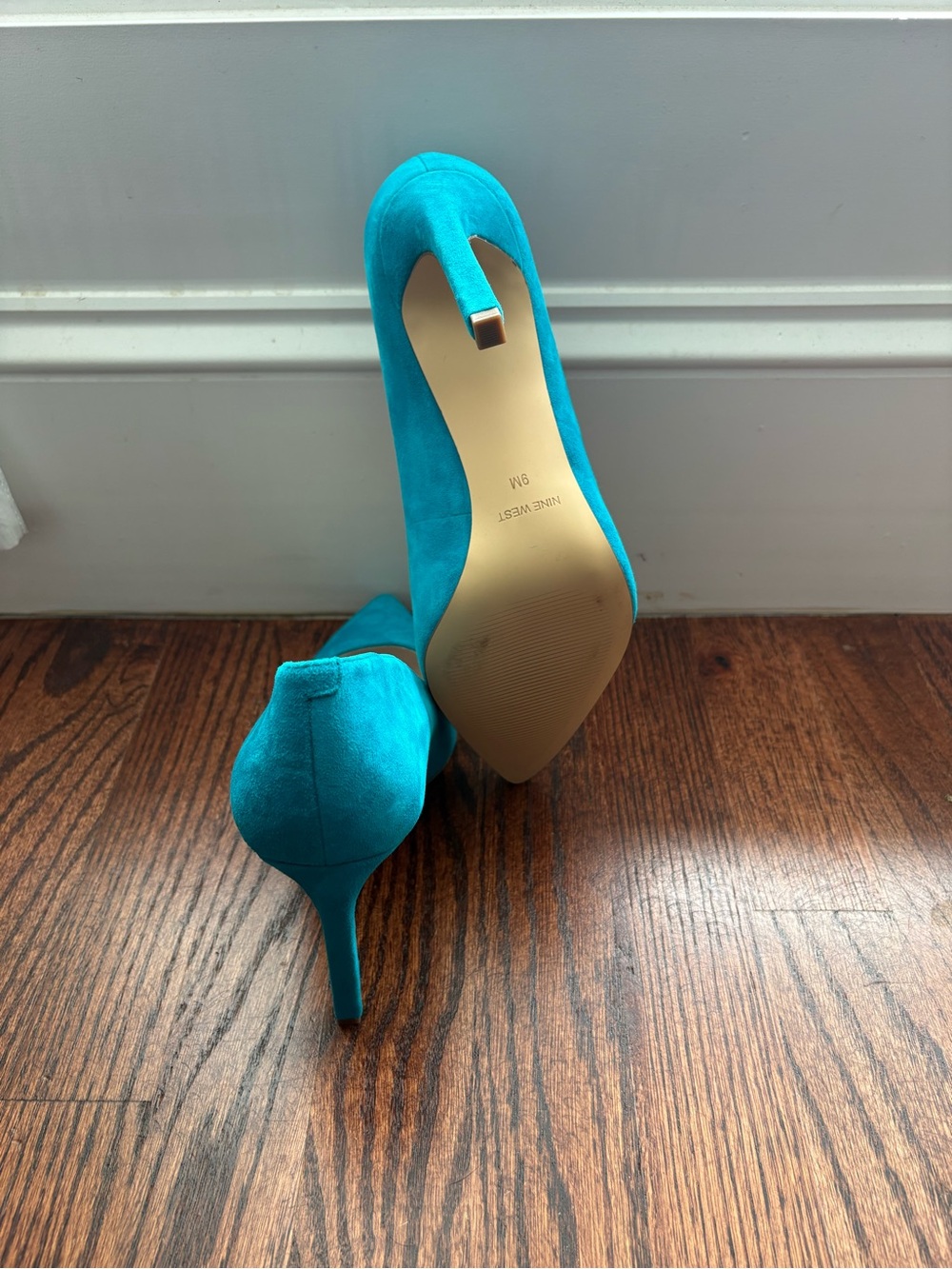 Nine West Teal Suede Pointed Pumps - Picture 6 of 6